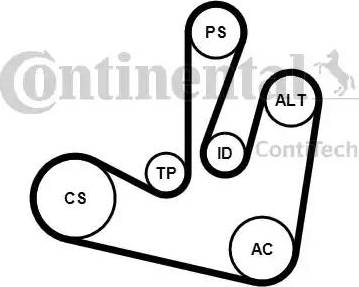 Continental 6PK1750K2 - Комплект пистов ремък vvparts.bg