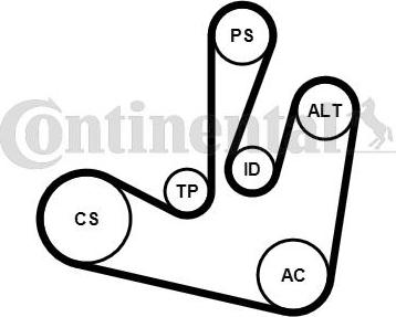 CONTITECH 6PK1750K2 - Комплект пистов ремък vvparts.bg