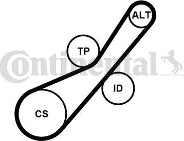 Continental 6PK800K2 - Комплект пистов ремък vvparts.bg