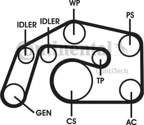 Continental 6PK2495D1 - Комплект пистов ремък vvparts.bg