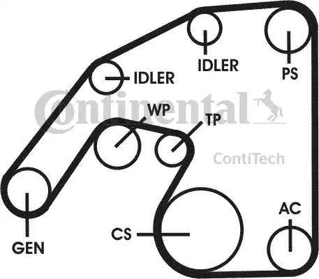 Continental 6PK2260D3 - Комплект пистов ремък vvparts.bg