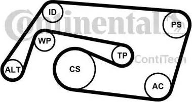 Continental 6PK2260K2 - Комплект пистов ремък vvparts.bg