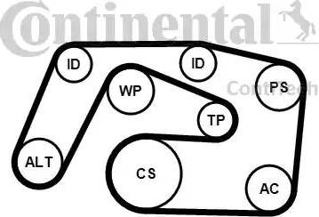 Continental 6PK2271K1 - Комплект пистов ремък vvparts.bg