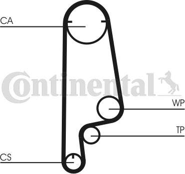 CONTITECH CT627 - Ангренажен ремък vvparts.bg