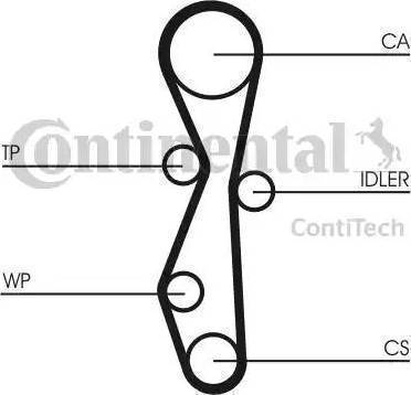 Continental CT1091 - Ангренажен ремък vvparts.bg