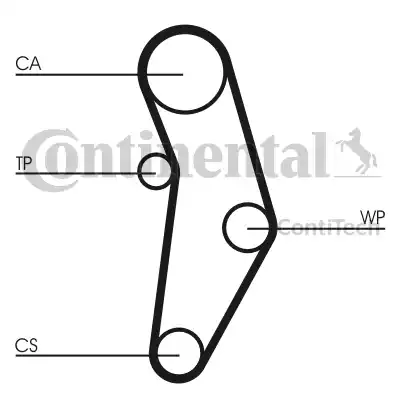 Continental CT 1049 - Ангренажен ремък vvparts.bg