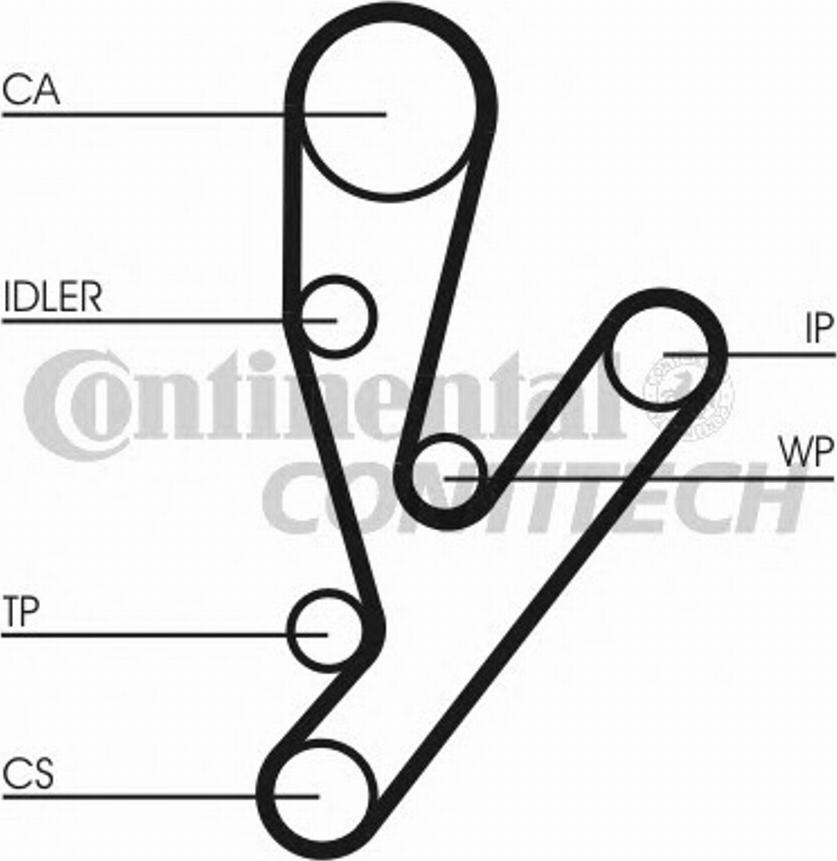 CONTITECH CT1057 - Ангренажен ремък vvparts.bg