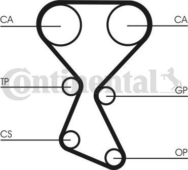 CONTITECH CT 1027 - Ангренажен ремък vvparts.bg