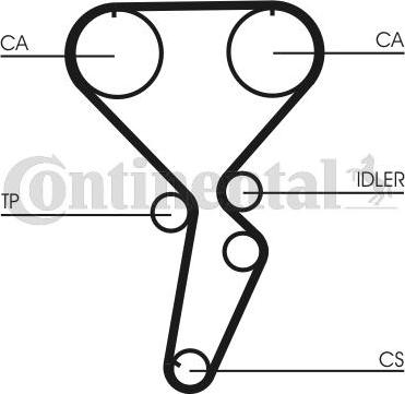 CONTITECH CT1116 - Ангренажен ремък vvparts.bg