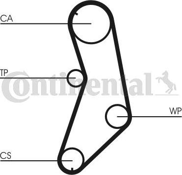 CONTITECH CT745 - Ангренажен ремък vvparts.bg