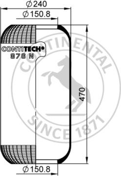 Contitech AIR Spring 876 N - Маншон, въздушно окачване vvparts.bg