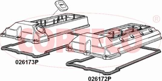 Corteco 026173P - Гарнитура, капак на цилиндрова глава vvparts.bg