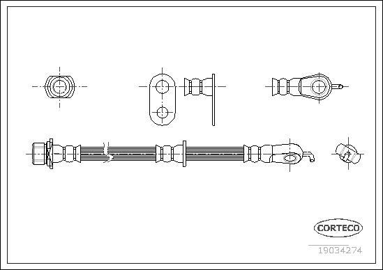 Corteco 19034274 - Спирачен маркуч vvparts.bg