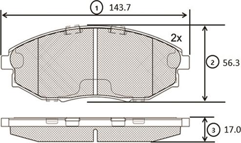 CTR GK0443 - Комплект спирачно феродо, дискови спирачки vvparts.bg