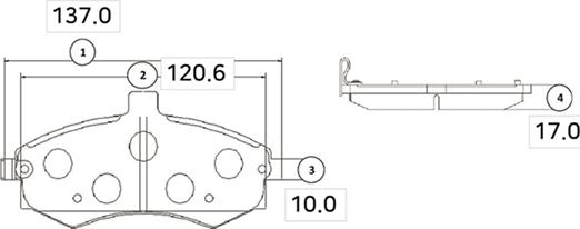 CTR GK0481 - Комплект спирачно феродо, дискови спирачки vvparts.bg