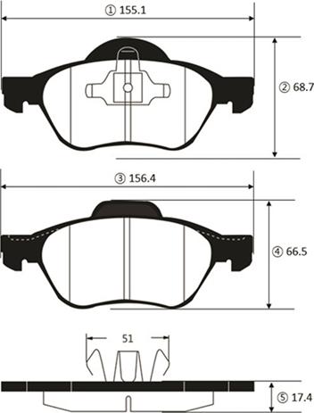 CTR GK1453 - Комплект спирачно феродо, дискови спирачки vvparts.bg