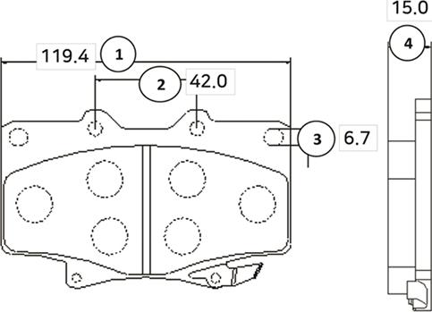 CTR GK1019 - Комплект спирачно феродо, дискови спирачки vvparts.bg