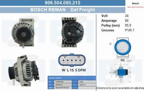 PSH 906.504.080.215 - Генератор vvparts.bg