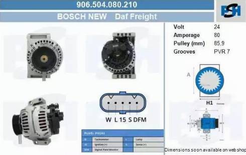 PSH 906.504.080.210 - Генератор vvparts.bg