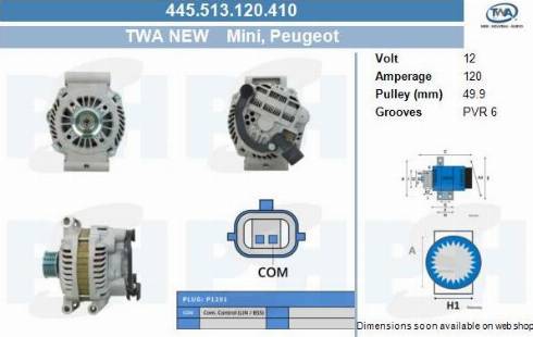 PSH 445.513.120.410 - Генератор vvparts.bg