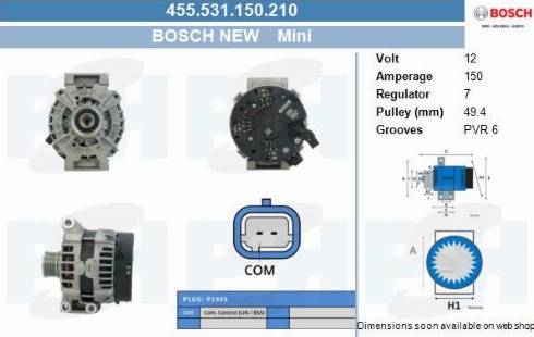 PSH 455.531.150.210 - Генератор vvparts.bg