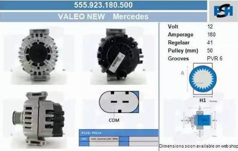 PSH 555.923.180.500 - Генератор vvparts.bg