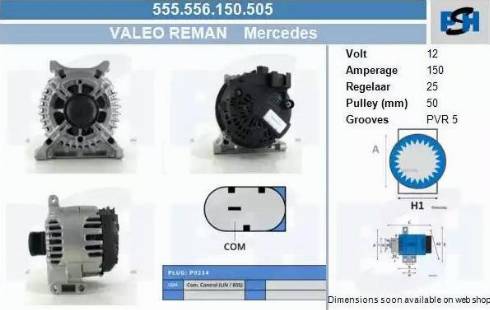 PSH 555.556.150.505 - Генератор vvparts.bg