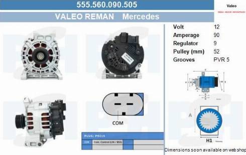 PSH 555.560.090.505 - Генератор vvparts.bg