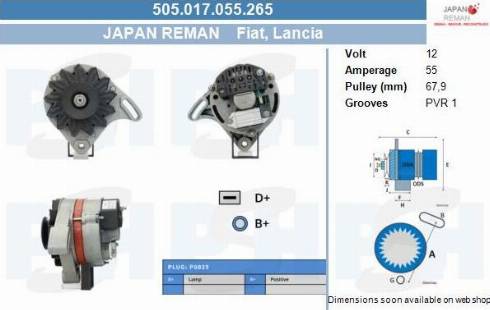 PSH 505.017.055.265 - Генератор vvparts.bg