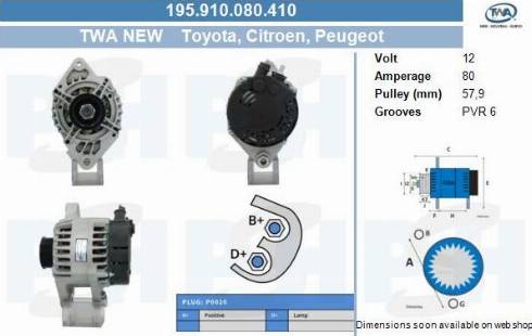 PSH 195.910.080.410 - Генератор vvparts.bg