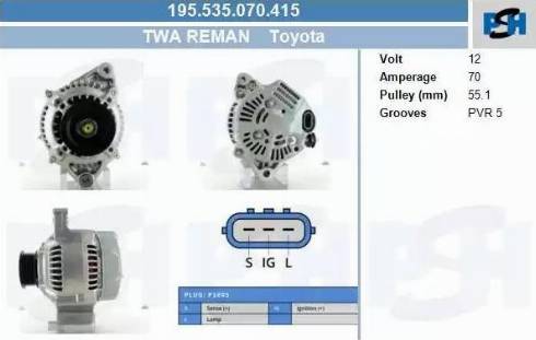 PSH 195.535.070.415 - Генератор vvparts.bg