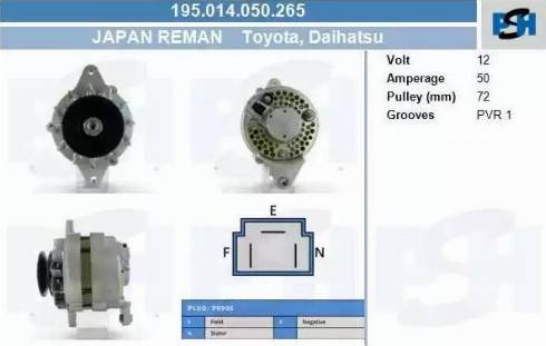 PSH 195.014.050.265 - Генератор vvparts.bg