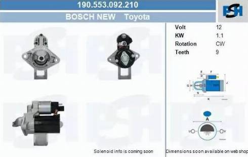 PSH 190.553.092.210 - Стартер vvparts.bg