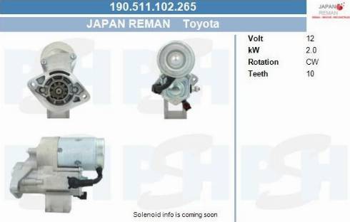 PSH 190.511.102.265 - Стартер vvparts.bg