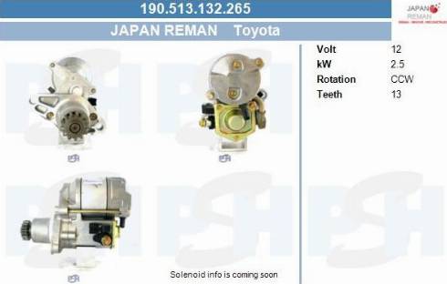 PSH 190.513.132.265 - Стартер vvparts.bg