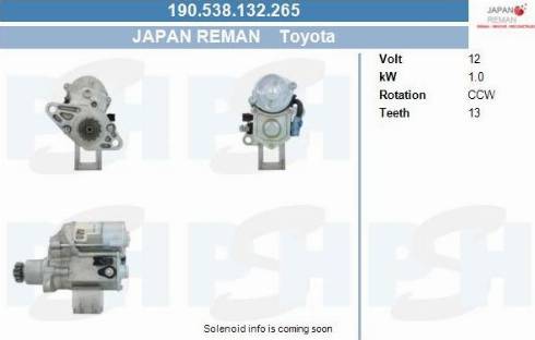PSH 190.538.132.265 - Стартер vvparts.bg