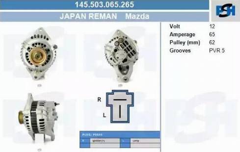 PSH 145.503.065.265 - Генератор vvparts.bg