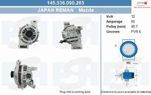 PSH 145.536.090.265 - Генератор vvparts.bg