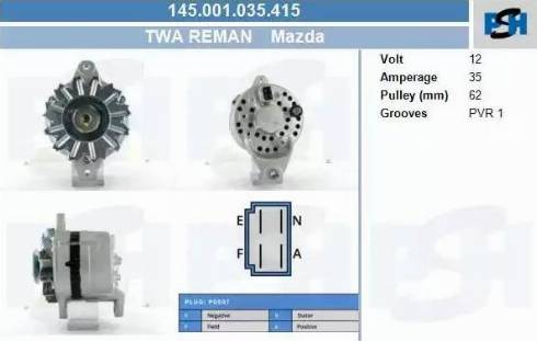 PSH 145.001.035.415 - Генератор vvparts.bg