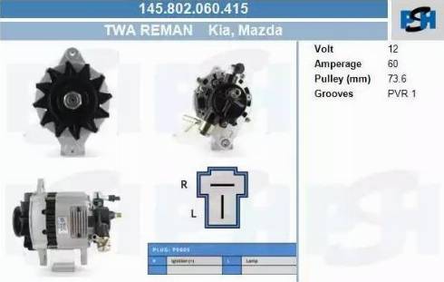 PSH 145.802.060.415 - Генератор vvparts.bg