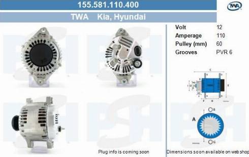 PSH 155.581.110.400 - Генератор vvparts.bg