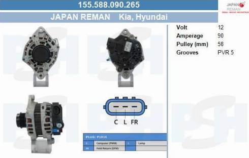 PSH 155.588.090.265 - Генератор vvparts.bg