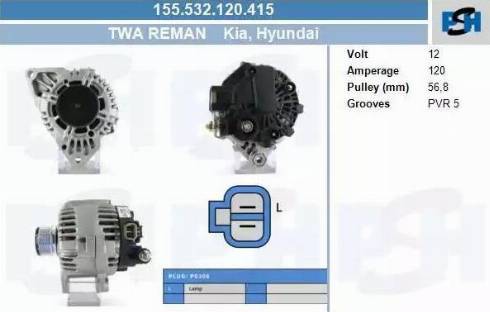 PSH 155.532.120.415 - Генератор vvparts.bg