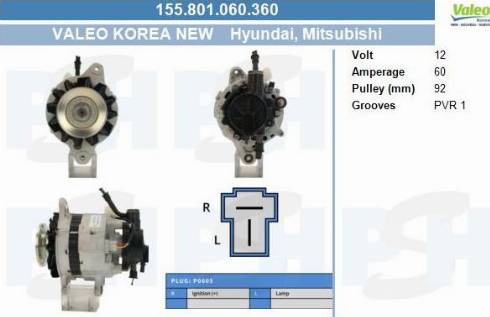 PSH 155.801.060.360 - Генератор vvparts.bg