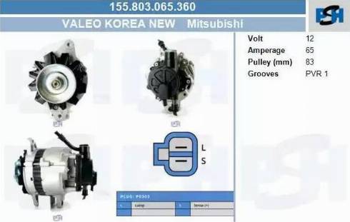 PSH 155.803.065.360 - Генератор vvparts.bg