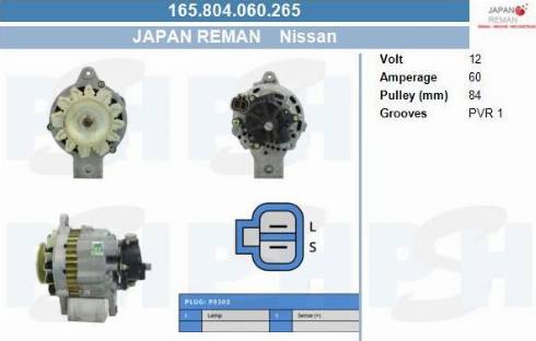 PSH 165.804.060.265 - Генератор vvparts.bg