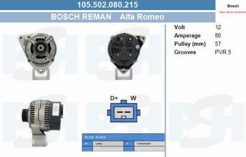 PSH 105.502.080.215 - Генератор vvparts.bg