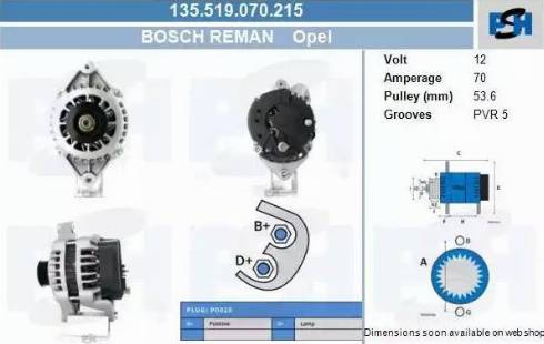 PSH 135.519.070.215 - Генератор vvparts.bg