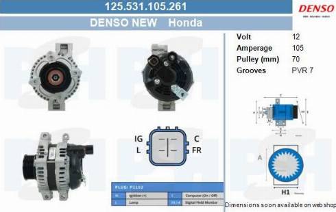 PSH 125.531.105.261 - Генератор vvparts.bg