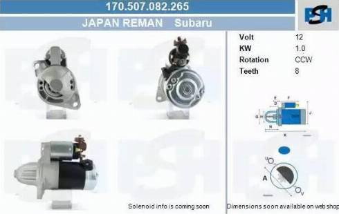 PSH 170.507.082.265 - Стартер vvparts.bg